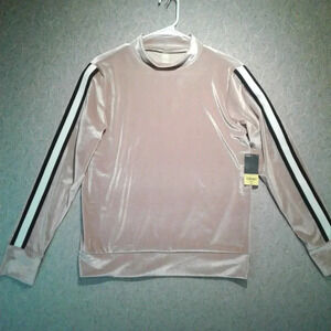 Xersion NWT  Women's Pink Long Sleeve Velour Shimmer Shirt Size Small